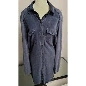 Maven West Dress Size L Button Down Fringe Trim Front Pockets USA